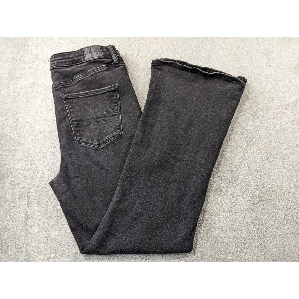 American Eagle Outfitters Women's Flare Jeans in Charcoal Black
